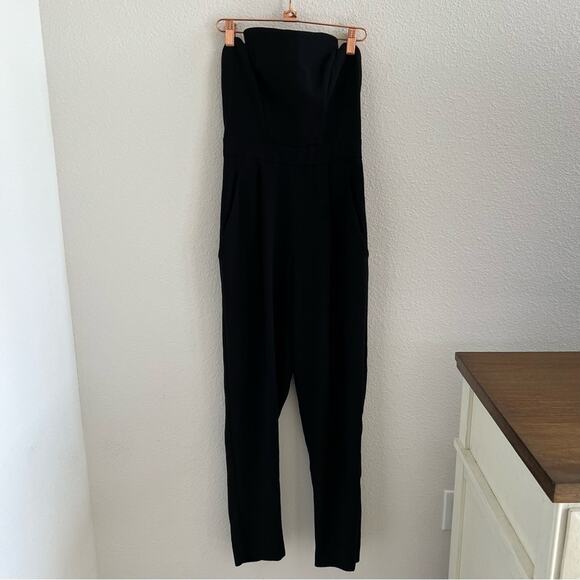 Jill Jill Stuart Structured Black Strapless Jumpsuit Black Classic 0 - Picture 1 of 11